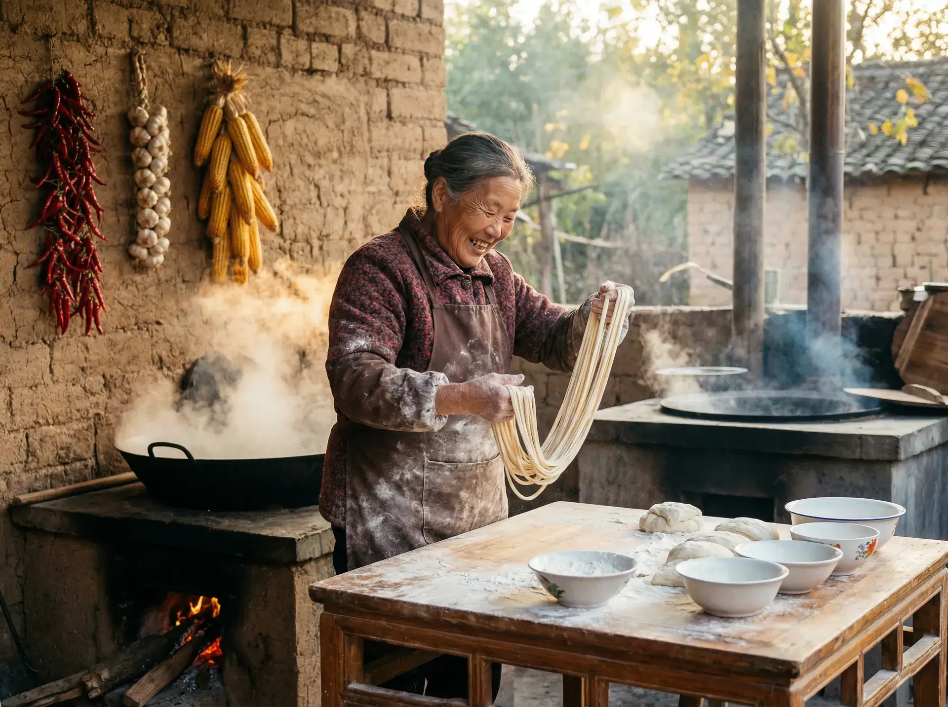 农家大嫂手擀面 - B为什么越小越好玩 乡村美食